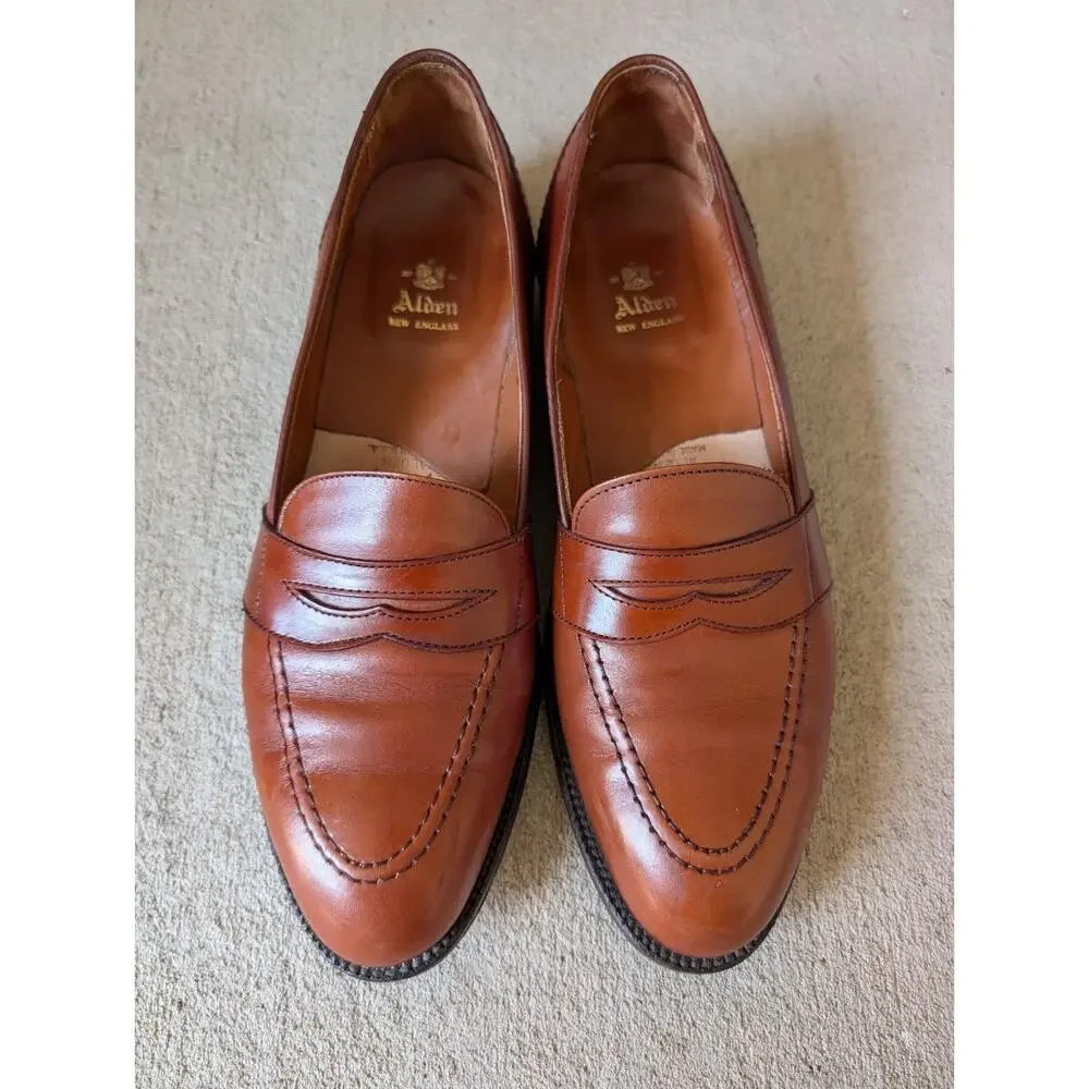 Alden Brown 685 Full Strap Slip On Loafer Leather Dress Shoes Size 11.5 D Mens